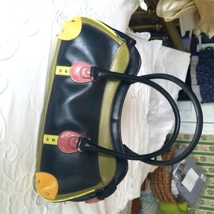 Fun Multi-Color Leather Satchel Bag by Nina Rich